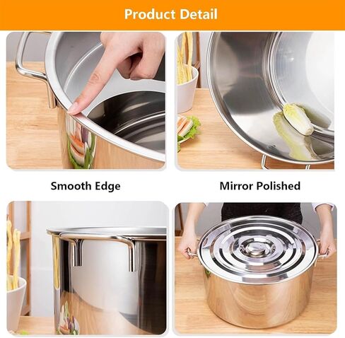 Manual Spaghetti Cooker Set with Strainer Basket, Stainless Steel Pasta Pot with Hangable Lid, 3-Hole/4-Hole Stockpot for Home and Commercial Cooking in Kuwait