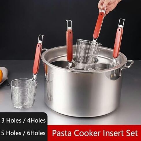 Stainless Steel Pasta Cooker Set - Commercial Stock Pot with Strainer & Steamer Basket for Home Kitchen & Restaurant - Durable Cookware for Perfect Pasta in Saudi Arabia