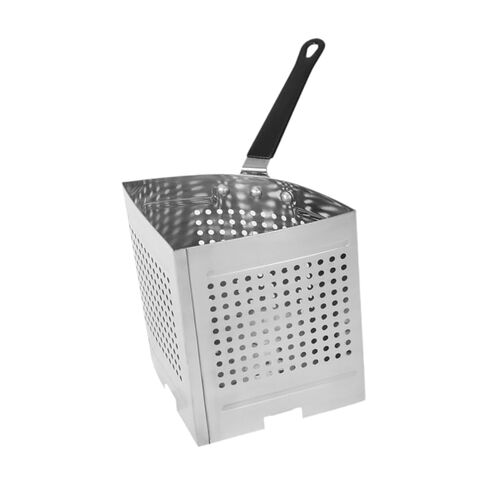 Stainless Steel Pasta Cooker Strainer Basket Insert, 2.05x2.05x7.09 inch Perforated Deep Pocket Blanching Basket for Vegetables Seafood Grains in Saudi Arabia