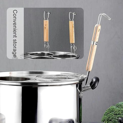 Stainless Steel Pasta Cooker Pot with Colander Set - 2/3/4 Holes, Lid, Suitable for Gas & Induction Stoves, Commercial Soup Pot in Kuwait