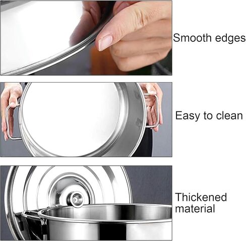 Stainless Steel Pasta Cooker Pot with Colander Set - 2/3/4 Holes, Lid, Suitable for Gas & Induction Stoves, Commercial Soup Pot in Kuwait