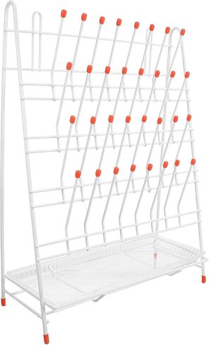 NUOBESTY Laboratory Tube Drying Rack with 32 Slots, Metal Wire Glassware Draining Rack for Test Tubes and Beakers, Sturdy Draining Stand Suitable for Laboratory Use in Saudi Arabia