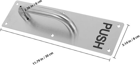 Heavy Duty 2pcs Commercial Stainless Steel Push Pull Door Handles with Thickened Plates for Front Doors, Shed, and Office Access Brushed Metal, with Pull Push Plates in Saudi Arabia