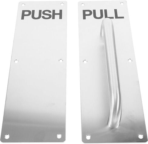 BESTYASH Stainless Steel 304 Push Pull Door Handle with Latch Guard Plate Commercial Interior Door Pull Handle for Fire Brushed Metal Finish Heavy Duty in Saudi Arabia