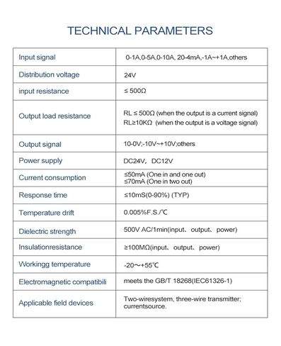 1 in 1 Out dc24 0-10v 4-20mA Signal Converter Isolator Loop Powered Input Output Passive Compact Size Signal Isolator(Output -10-10V) in Saudi Arabia