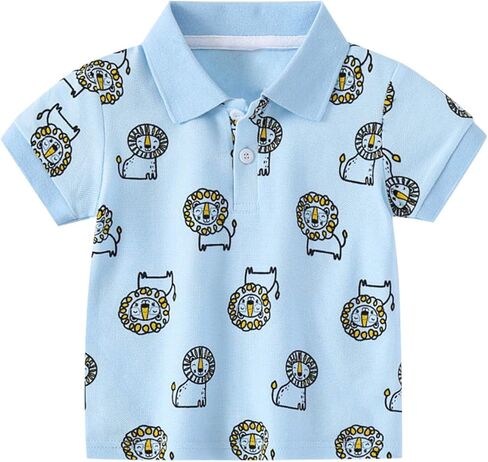 2025 Kids Trendy Summer Polo Shirt Girls Boys Cute Dinosaur Active Golf Tshirt Toddler Collared Button Down Uniform Blouses in Kuwait