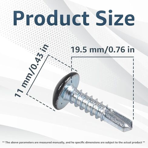 Zinc Coated Self Tapping Sheet Metal Screws for Cargo Hauler & Enclosed Trailer Exterior - 200 Pcs #10 x 3/4 Inch Enclosed Trailer Screws with Truss Head,Black in Kuwait