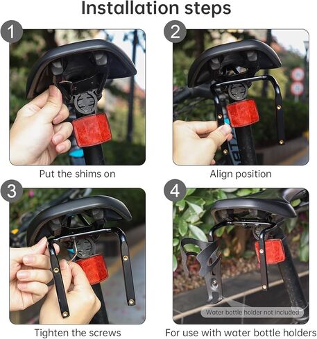 Saddle Water Bottle Cage Mount Adapter Aluminum Alloy Bicycle Bottle Cage Converter Bicycle Seat Post Double Water Bottle Holder Rack Cycling MTB Bike in Saudi Arabia