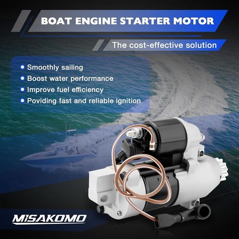 68F-81800-00 12V Outboard Engine Starter Motor Compatible with 50HP-200HP Yamaha Marine (LZ VZ Z) & Mercury, Replaces# 68F-81800-01/02/03/04, 68V-81800-00/01/02/03, 6C5-81800-00, 6CJ-81800-00 in Saudi Arabia