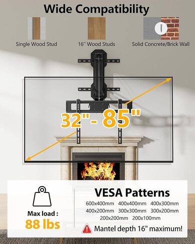 FORGING MOUNT Long Arm TV Wall Mount for Most 17-50 Inch TVs Monitor, 40.7 Inch Long Extension Corner TV Mount with Swivel and Tilt, Full Motion Wall Mount Bracket, Max VESA 300x300mm, Hold 66 lbs in Saudi Arabia