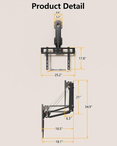 FORGING MOUNT Long Arm TV Wall Mount for Most 17-50 Inch TVs Monitor, 40.7 Inch Long Extension Corner TV Mount with Swivel and Tilt, Full Motion Wall Mount Bracket, Max VESA 300x300mm, Hold 66 lbs in Saudi Arabia
