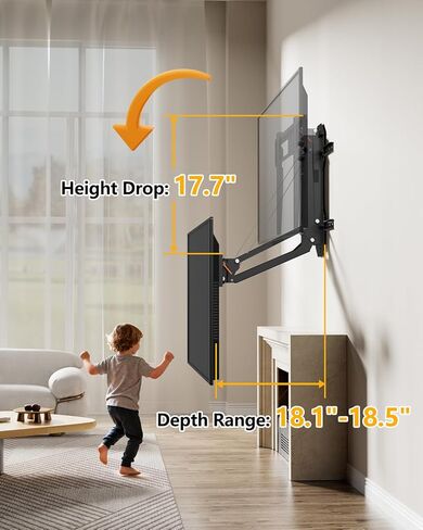 FORGING MOUNT Long Arm TV Wall Mount for Most 17-50 Inch TVs Monitor, 40.7 Inch Long Extension Corner TV Mount with Swivel and Tilt, Full Motion Wall Mount Bracket, Max VESA 300x300mm, Hold 66 lbs in Saudi Arabia