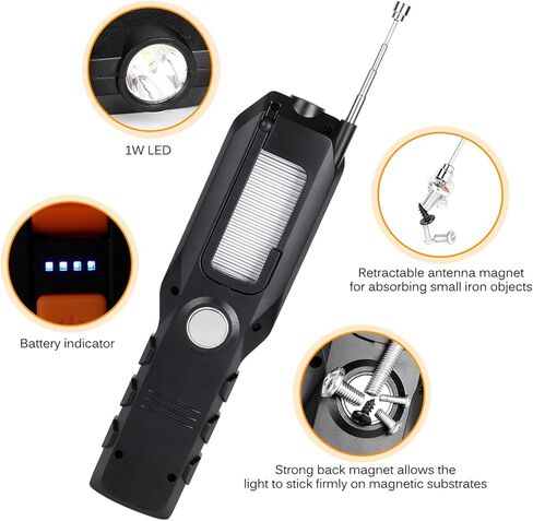 Rechargeable COB Work Light USB Adjustable LED Work Lamp with Magnetic Hook for Repair in Saudi Arabia