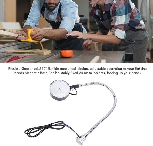 LED Machine Light, 1500lm Bright White 6500K Light, Magnetic Work with Flexible 360 Gooseneck, Ideal for Sewing Machine CNC Lathe Industrial Work in Saudi Arabia