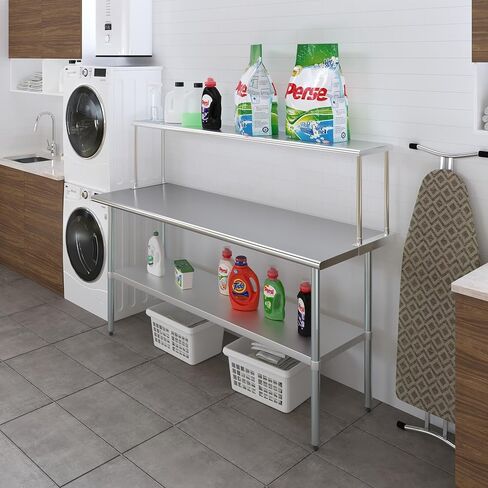 AmGood 12" Wide x 72" Long x 18" High. Stainless Steel Single Overshelf for 72" Long Prep Table in Kuwait