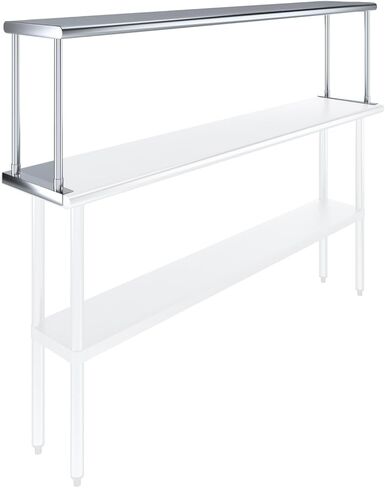 AmGood 12" Wide x 72" Long x 18" High. Stainless Steel Single Overshelf for 72" Long Prep Table in Kuwait