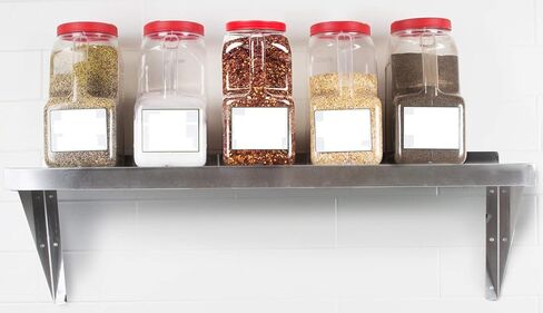 AmGood 18" Width x 36" Length | Stainless Steel Wall Shelf | Square Edge | Metal Shelving | Heavy Duty | Commercial Grade | Wall Mount | NSF Certified in Kuwait