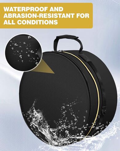 حافظة طبلة سنير مقاس 14 بوصة × 5.5 بوصة/14 بوصة × 6.5 بوصة - بطانة مقاومة للصدمات بسمك 15 مم، نسيج مقاوم للماء، مقبض معزز وحزام كتف، حقيبة طبلة احترافية للسفر ونقل الحفلة والتخزين طويل الأمد in Kuwait