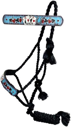 Showman Electric Aces Black Woven Nylon Mule Tape Halter in Saudi Arabia