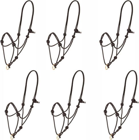 Jeffers Equine Poly Rope Halter for Horses – 3/8 Inch Black Knotted Rope Halter with Brass Plated Lead Ring, Training, Riding, Ground Work, Barn, Equestrian, Perfect 1 Pack in Kuwait