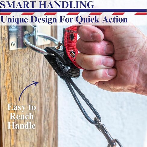 Nunn Finer Rapid Release Cross Tie - Red Horse Safety Tie with Quick Handler Release - 18" Control Length, Nylon Webbing, Easy Install for Trailer or Barn in Kuwait