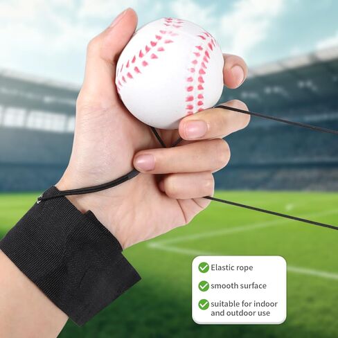 4PCS Wrist Ball on String, Rebound Ball with Strap for Baseball Team Gifts, Baseball Party Favors, Wrist Exercise Fun Outdoor Activity for Adults in Saudi Arabia