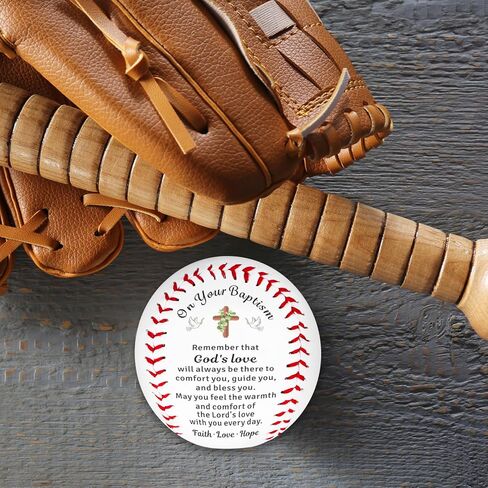 Baptism Gifts for Boys Girl Baptism Gifts for Adults Men Women from Godparent Catholic Lds Christening Gift baptism Gift Idea Christian Faith Cross Baseball for Baptized Keepsake Party Favors in Saudi Arabia