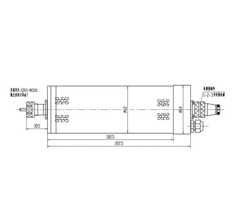 800W 1.2KW 24000RPM 40000RPM GDZ-26 62MM Water-Cooled Spindle Motor 220V ER11(24000RPM,800W) in Saudi Arabia