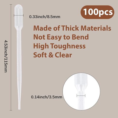 100 قطعة من ماصات النقل المتدرجة الشفافة بسعة 0.5 مل قطارة سائلة بلاستيكية شفافة لقطارات العين موزع عطر لنقل الزيوت العطرية والحرف العلمية in Kuwait
