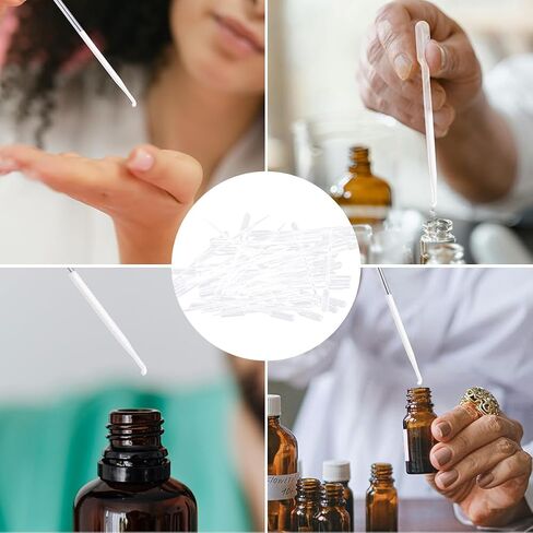 100 قطعة من ماصات النقل المتدرجة الشفافة بسعة 0.5 مل قطارة سائلة بلاستيكية شفافة لقطارات العين موزع عطر لنقل الزيوت العطرية والحرف العلمية in Kuwait