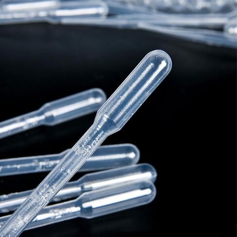 100 قطعة من ماصات النقل المتدرجة الشفافة بسعة 0.5 مل قطارة سائلة بلاستيكية شفافة لقطارات العين موزع عطر لنقل الزيوت العطرية والحرف العلمية in Kuwait