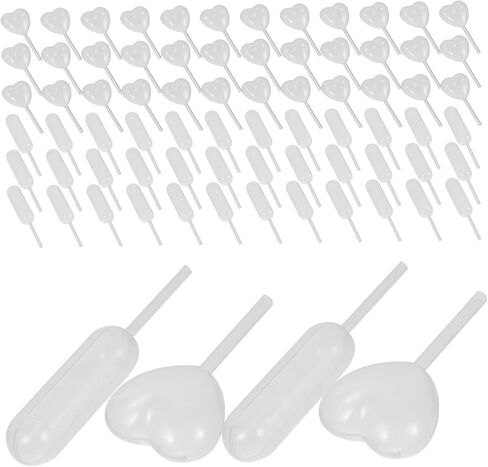 100 Pcs Liquid Dropper Pipettes for Cupcakes and Chocolates Heart Shaped Rectangular Mini Plastic Transfer Pipettes for Dessert Decoration in Saudi Arabia