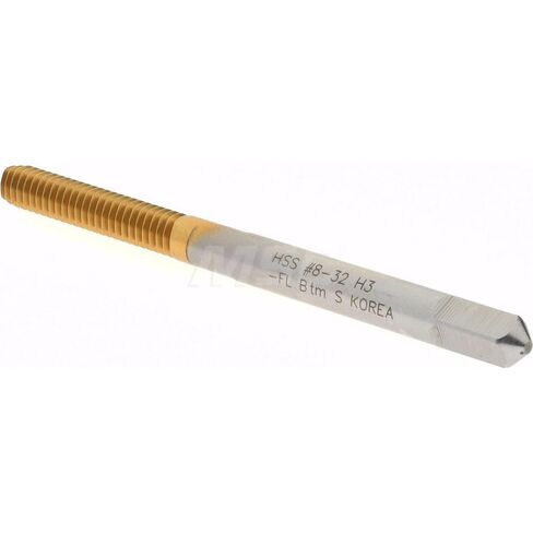 Hertel Thread Forming Tap, #8-32 UNC, 2B Class of Fit, Bottoming Chamfer, High-Speed Steel, Titanium Nitride Finish, 3/4" Thread Length, 2-1/8" OAL in Saudi Arabia