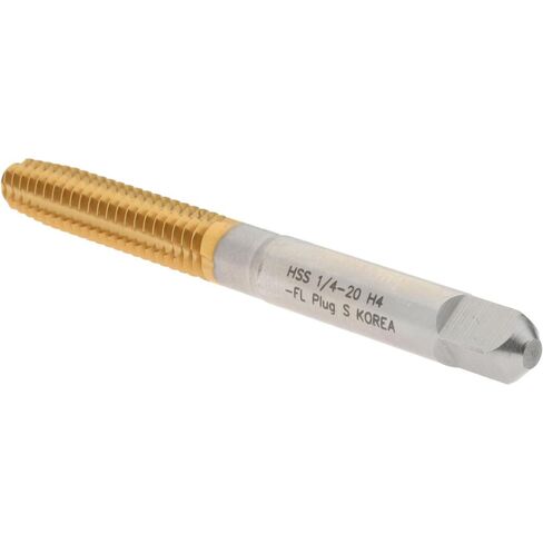 Hertel Thread Forming Tap, 1/4-20 UNC, Plug Chamfer, High-Speed Steel, Titanium Nitride Finish, 1" Thread Length, 2-1/2" OAL, H4 in Saudi Arabia