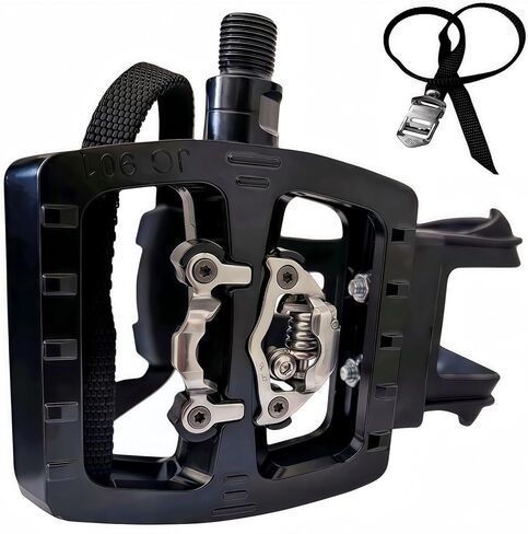 YBEKI Professional SPD/Toe Clip Spin Bike Pedals and Straps for Indoor Exercise Cycling & Peloton/Schwinn/Sunny/Bikes Compatible, 9/16" Axle with Sealed Bearings + 12-Month Warranty in Kuwait