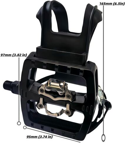 YBEKI Professional SPD/Toe Clip Spin Bike Pedals and Straps for Indoor Exercise Cycling & Peloton/Schwinn/Sunny/Bikes Compatible, 9/16" Axle with Sealed Bearings + 12-Month Warranty in Kuwait