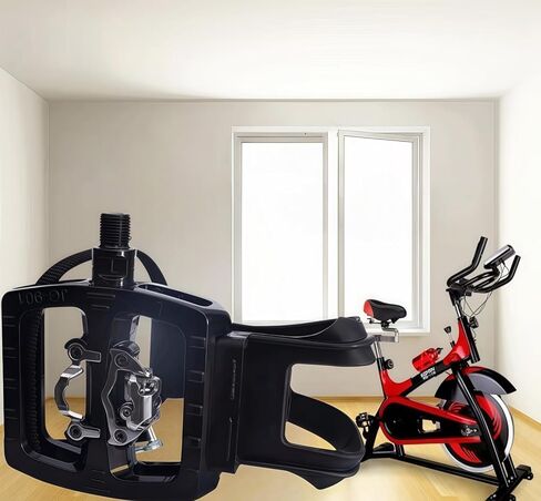 YBEKI Professional SPD/Toe Clip Spin Bike Pedals and Straps for Indoor Exercise Cycling & Peloton/Schwinn/Sunny/Bikes Compatible, 9/16" Axle with Sealed Bearings + 12-Month Warranty in Kuwait