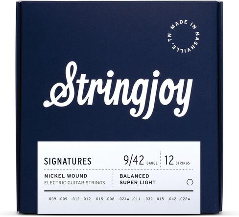 Stringjoy BAL0922 12 String Signatures Nickel Electric Guitar Strings, (Balanced Super Light Gauge, 9-42) in Saudi Arabia