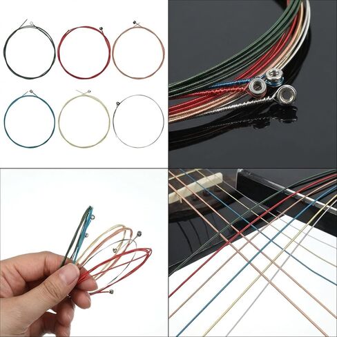 6 Sets of 6 Acoustic Guitar Strings with 9 Picks Classical Guitar Replacement Steel Strings with Small Ball Ends for Beginners in Saudi Arabia