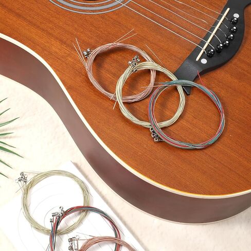 6 Sets of 6 Acoustic Guitar Strings with 9 Picks Classical Guitar Replacement Steel Strings with Small Ball Ends for Beginners in Saudi Arabia