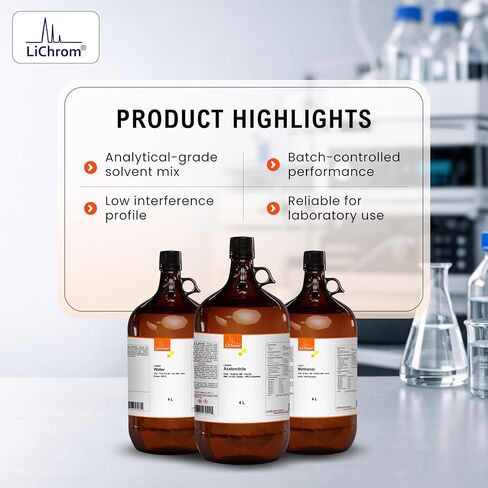 HPLC Mobile Phase Combo Offer LiChrom - 04, Case of 1X4L Acetonitrile HPLC, 2X4L Methanol HPLC and 1X4L Water HPLC in Saudi Arabia