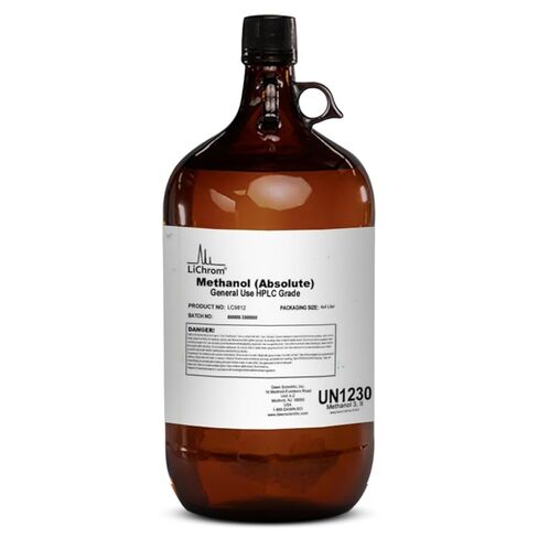 Methanol Absolute HPLC Grade, 4L from LiChrom – High Purity Laboratory Solvent for Chromatography, Analytical Testing & Research Applications | Ground Shipping Only in Saudi Arabia