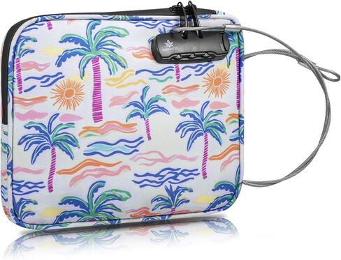 Beach Locking Bag, 9x7.5 Inch Portable Safe for Phone, Wallet, Keys | Anti-Theft Locking Travel Pouch for Pool, Vacation (Black) in Kuwait