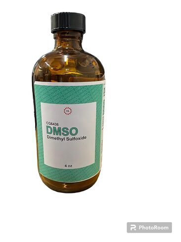 DMSO - سائل ثنائي ميثيل سلفوكسيد من الدرجة الصيدلانية، غير مخفف، رائحة منخفضة 4 أونصة في زجاجة زجاجية in Kuwait
