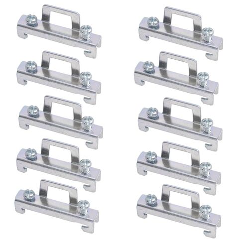 DIN Rail Terminal Block End Stopper Mounting Clips Guide Rail Retainer Piece Silver Galvanized Rail Mount Terminal Blocks Single Layer Terminal Block 10PCS in Saudi Arabia