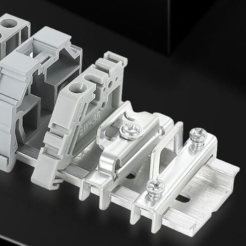 DIN Rail Terminal Block End Stopper Mounting Clips Guide Rail Retainer Piece Silver Galvanized Rail Mount Terminal Blocks Single Layer Terminal Block 10PCS in Saudi Arabia