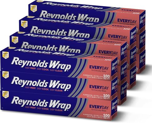 Reynolds Wrap Everyday Strength Aluminum Foil Roll, Freezer and Grill Safe, Great for Foil Packets and Home Cooking, 12 Inches Wide, 200 Total Sq. Ft. in Saudi Arabia