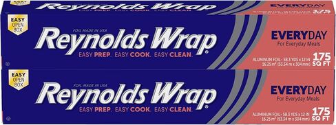 Reynolds Wrap Everyday Strength Aluminum Foil Roll, Freezer and Grill Safe, Great for Foil Packets and Home Cooking, 12 Inches Wide, 200 Total Sq. Ft. in Saudi Arabia