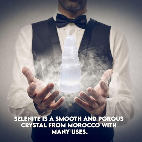 برج كريستال سيلينيت 15 سم، حجر تأمل ناطحة سحاب عالي الطاقة، كريستال علاجي لاسلكي 2-4 رطل. in Kuwait