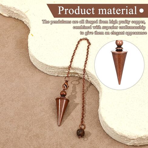 Sibba Divination Pendant Copper Pendulum Metal Dowsing Pendulum Divination Reiki Pendulums Chain Spiritual Point Pendulums Copper Pointed Pendant for Balance Meditation Scrying in Saudi Arabia